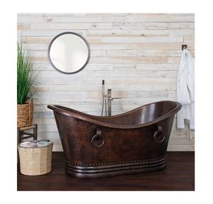 Bañera de cobre Acabado mate Bañera independiente de cobre Bañera de cobre de lujo simple Artesanías mayorista a granel - Product Image 1