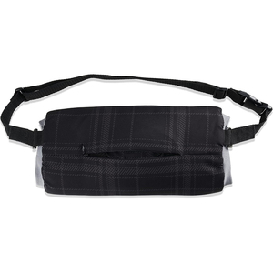 Oem Customized Polyester Rugby <b>Hand</b> <b>Warmer</b> Adjustable Waist Bag Belt Winter Sports Pocket <b>Pouch</b> Black Plaid Design Lightweight - Product Image 5