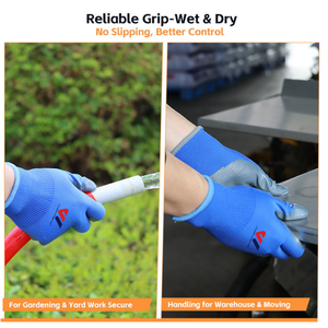 ถุงมือเคลือบไนลอนโพลีเอสเตอร์ไนไตรล์ PU จับกระชับ ระบายอากาศได้ดี น้ำหนักเบา ถุงมือนิรภัยสำหรับงานอิเล็กทรอนิกส์ งานช่าง และงานทั่วไป - Product Image 6