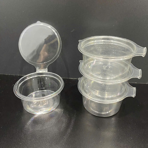 Vasos de salsa desechables de plástico PET de 60 ml (2 oz) de grado alimenticio, ecológicos, al por mayor de fábrica, con tapa abatible y logotipo personalizado para llevar. - Product Image 4