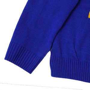 Blue Yellow School College <b>Cardigan</b> Sweater Cotton <b>Cardigan</b> Sweater Cotton Fabric Outerwear Comfortable Daily Wear Clothing - Product Image 4