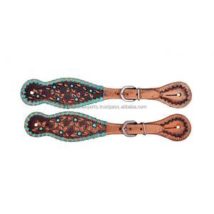 Top Qualité En Cuir Dames Éperon Bretelles Avec Point De Fouet En Gros Top Indien Fabricant Fournisseur Saman Exportations - Product Image 4