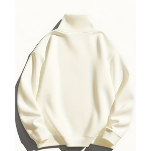 OEM Men's Half Zip Pullover Sweatshirt Oversized <b>Mock</b> <b>Neck</b> Plain Cotton Fleece Casual Streetwear <b>Top</b> - Product Image 3