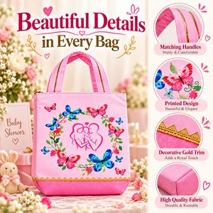 Sacs cadeaux décoratifs à fermeture éclair avec imprimé papillon pour baby shower, cadeaux de mariage, célébrations festives et faveurs de fête - Product Image 4