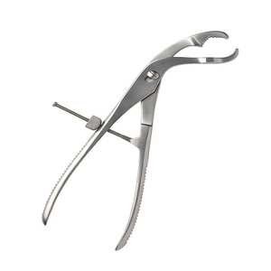 Verbrugge Bone Holding Forceps Curved to Side 145 mm 5 34 Adjustable Screw <b>Lock</b> With <b>Thread</b> Fixation Width 3 mm - Product Image 4