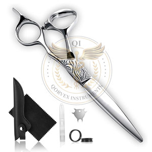 Tijeras profesionales de peluquería de acero inoxidable de 6.5 pulgadas para mano derecha, punta afilada y roma, para uso doméstico, acabado negro. - Product Image 6