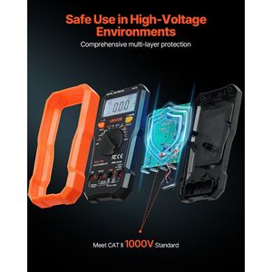 Multimetro Digitale Professionale TRMS 6000-Count, Voltmetro e Tester di Corrente DC/AC, NCV per Misurazioni di Corrente, Tensione e Resistenza - Product Image 5