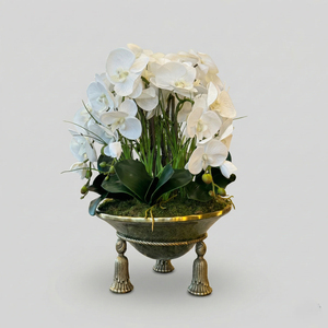 Vase en verre artisanal moderne avec bord doré, décoration de luxe pour la maison, porte-fleurs, centre de table de mariage, vase en cristal, décoration de table - Product Image 3