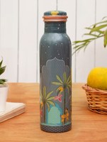 Bouteille d'eau classique en cuivre de 1000 ml, design oriental artisanal, écologique, imprimée en 3D, portable, avec couvercle, pour le bureau