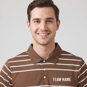 Polo de rugby rayé personnalisé pour femme, maillot de sport à manches courtes avec boutons sur le devant, personnalisable avec le nom de l'équipe, polos de performance - Product Image 5