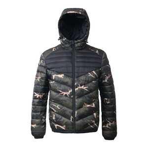 Veste d'hiver épaisse pour homme, style sport, col montant zippé, matelassée, pour l'extérieur, décontractée et chaude - Product Image 1