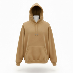Unisex Oversized Fleece Hooded Sweatshirt Solid Color Casual <b>Hoodie</b> With Pocket Autumn Wear - Product Image 3