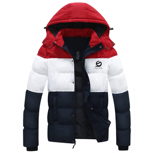 เสื้อแจ็คเก็ตพัฟเฟอร์แบบมีฮู้ดซิปสำหรับผู้ชาย ผ้าแคนวาสด้านหน้าปักโลโก้แบบกำหนดเอง คุณภาพสูง ใหม่เอี่ยม กันน้ำ ระบายอากาศได้ดี เหมาะสำหรับใส่ในฤดูหนาว - Product Image 1