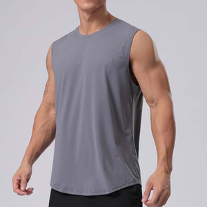 Débardeur en tricot pour homme, col rond, couleur unie, séchage rapide, vêtements de sport décontractés pour la salle de sport - Product Image 3