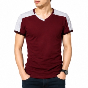 เสื้อยืดคอวีแขนตัดสีสำหรับผู้ชาย ทรงเข้ารูป น้ำหนักเบา เสื้อฤดูร้อน เนื้อผ้านุ่ม สวมใส่สบาย ระบายอากาศได้ดี เหมาะสำหรับใส่ทุกวัน - Product Image 1