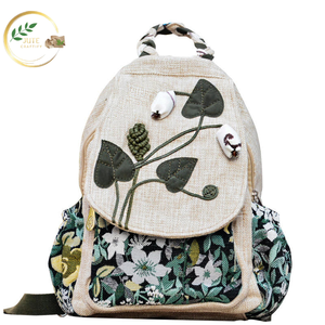 Sac à dos en jute robuste, réutilisable, écologique, pour voyages, randonnées et sorties quotidiennes - Product Image 2