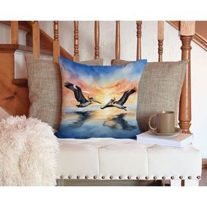 Pelicans Flying Decorative <b>Throw</b> Pillow Machine Washable <b>for</b> Indoor & Outdoor Use 14Hx14W <b>for</b> <b>Couch</b> Bed or Patio Decor - Product Image 3