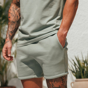 Men's 100% Cotton Shorts Casual <b>Elastic</b> Waist Drawstring Lightweight Workout Lounge Beach Jersey Sweat Shorts - Product Image 2