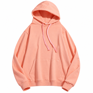 เสื้อฮู้ดแบบสวมหัวสำหรับผู้ชายและผู้หญิง สีพื้น เสื้อสเวตเชิ้ตลำลอง แบรนด์ส่วนตัว รับผลิตเสื้อผ้าสตรีทแวร์ตามสั่ง - Product Image 1