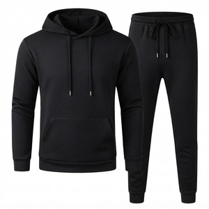 Men's Fashion Casual Tracksuit <b>Set</b> Hooded Pullover Sweatshirt with <b>Matching</b> <b>Jogger</b> Pants Two Piece Sportswear Outfit - Product Image 1