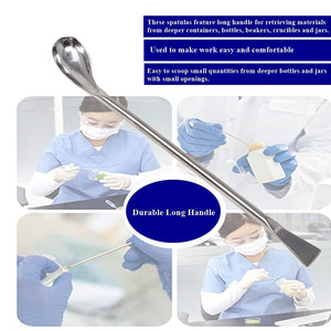 Stainless Steel Lab Spatula Micro Sampling Right Angled Scoop <b>Spoon</b> with Double Ended Design for Mixing Transferring <b>Measuring</b> - Product Image 4
