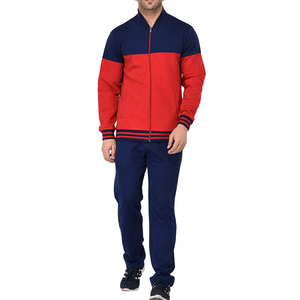 Survêtement homme color block à manches longues et col montant, coupe décontractée, tissu mi-lourd, idéal pour l'automne - Product Image 1
