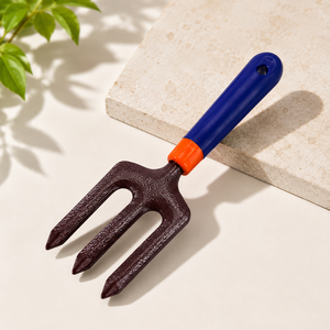 Fourche à main à trois dents en acier au carbone avec manche en plastique pour le jardinage, le désherbage, la plantation et la culture des plantes - Product Image 1