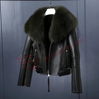 Nouveaux manteaux en cuir PU pour femmes, à manches longues, avec col en fourrure, respirants, amincissants et chauds, en coton