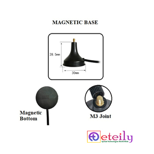 Antenne magnétique à ressort ETEILY ET-4338M-1L3-SMS-S26 433 MHz 8 dBi avec câble RG174 (L-3 m) + connecteur mâle SMA - Product Image 4