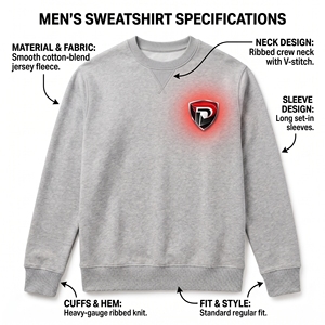 Custom Wholesale Men's <b>Black</b> <b>Crew</b> <b>Neck</b> Lined Solid Streetwear <b>Sweatshirt</b> Logo Regular Fit Casual Spring Woven 100% Cotton - Product Image 5