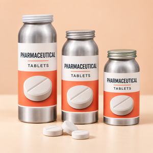 Emballage écologique, flacons à vis en aluminium pur à 99,7 % avec fermeture ROPP pour comprimés et capsules pharmaceutiques - Product Image 2