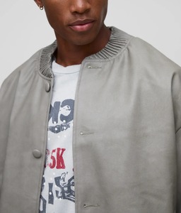 Custom Cotton Polyester <b>Baseball</b> <b>Jacket</b> <b>Men</b> Stand Collar Front Logo Winter Warm Zipper Plain Dyed OEM Varsity Coat - Product Image 3