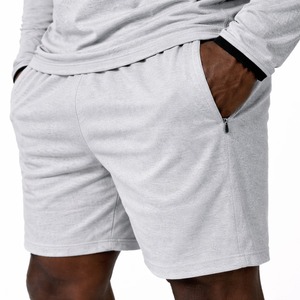 Custom Men Activewear Breathable 100% Cotton Summer Hoodie and Shorts Set Long Sleeve <b>Zip</b> Gym Tracksuit Jogging Outfit OEM - Product Image 4