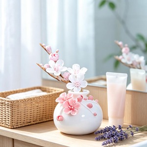 Jarrón de Porcelana Blanca con Diseño de Flor de Ciruelo Roja, Decoración de Mesa, Estilo Zen Asiático, Jarrón de Cerámica Esmaltada - Product Image 5