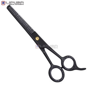 Rainbow Color Sharp Edge Comfortable <b>Rubber</b> <b>Plastic</b> for Salons Professional Japanese Steel Hair Thinning Scissors 6.5 Inch - Product Image 3