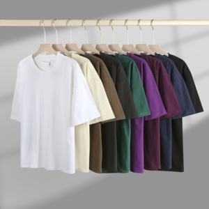 Wholesale Custom Thick Collar 100% Cotton <b>T</b>-<b>shirt</b> with Custom Logo <b>White</b> Solid Box <b>Blank</b> Men Tee Black Boxy Fit <b>T</b>-<b>Shirt</b> for Men - Product Image 2