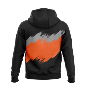 Sweat-shirt à capuche noir pour homme, dernier design, sportswear, sublimation, motif orange, pull-over confortable en molleton French Terry, idéal pour la gym - Product Image 2