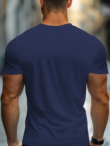 Camiseta de Moda Blanca de Algodón y Poliéster, Tejido de Punto Premium, Cuello Redondo, Manga Corta, Corte Regular, Lisa, Informal, para Todos - Product Image 2