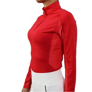 Camiseta Deportiva Personalizada para Mujer, de Spandex/Poliéster, para Montar a Caballo, Cuello Redondo, Manga Larga, Ajustada, Transpirable, Informal, Básica, con Logotipo - Product Image 3