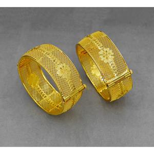 Venta al por mayor tinte chapado en oro tradicional Kada brazalete chapado en oro pulsera pulseras africanas boda etíope árabe brazalete - Product Image 2