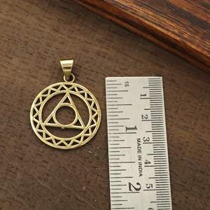 Pendentif géométrique plaqué or, charme unisexe, style vintage, collier en alliage, bijoux - Product Image 3