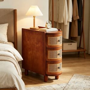 Comodini Moderni ed Eleganti con Ricarica Wireless, Convertibili in Tavolini in Pietra, 60 x 27 x 68 cm, per Appartamenti - Product Image 5