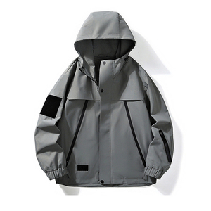Chaqueta Cortavientos Ligera Unisex con Cremallera para Hombre, Repelente al Agua, con Capucha, para Senderismo, Trekking, Estilo Casual - Product Image 3