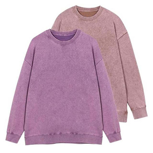 Oversized Crew Neck Solid Color Knitted Pullover <b>Sweatshirt</b> Unisex Regular Fit Autumn Casual Style <b>Pink</b> Black Fleece Raglan 100% - Product Image 3