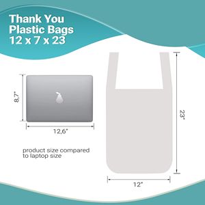 ถุงช้อปปิ้ง1000พลาสติกหนา12X7X23หนา0.65ล้านถุงใส่เสื้อยืดแบบพกพาทนทานสำหรับขายปลีก - Product Image 3