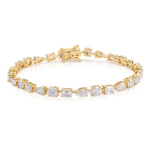 6.8CT Multi Shape Lab Grown Diamond Tennis <b>Bracelet</b> 18K Yellow Gold Wholesale Fine Jewelry Manufacturer - Product Image 3