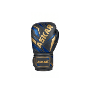 Boxing Gloves Blue <b>Black</b> Gold PU Leather <b>Velcro</b> Closure Breathable Training Gear Universal - Product Image 1