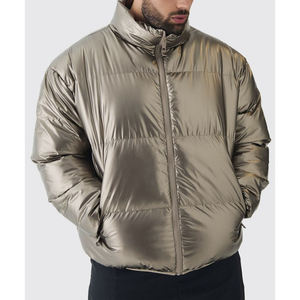 Veste d'hiver pour homme, doublure en sherpa, design personnalisé, logo, capuche, rembourrage en duvet, veste matelassée en polyester, qualité supérieure, hiver - Product Image 1