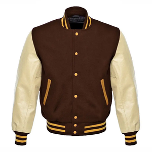 Premium Quality Wool <b>Canvas</b> Winter Varsity Jacket Breathable Square Collar Single <b>Pack</b> Included Dyed Letterman Baseball Letter - Product Image 5