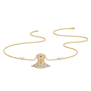Collar de Diamantes con Medallón Floral Doble, Detalles en Piedra Blanca y Elegante Diseño Circular Colgante - Product Image 3